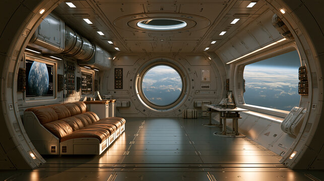 Space Station Interior Module Futuristic