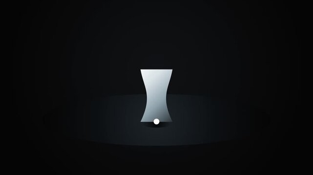 Abstract 3D Object Transformation: Sphere to Hourglass Shape with Light Play