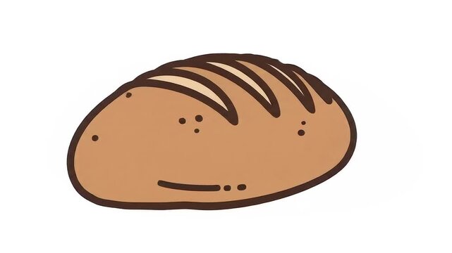 Hand Drawn Loaf of Bread Animation and Bread Slice Illustration.