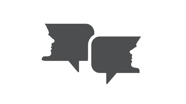 Dialog boxes with silhouettes of people, video,