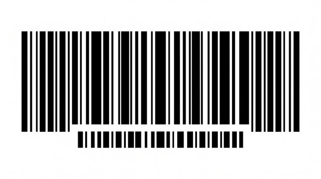 Black and white barcode graphic on white background