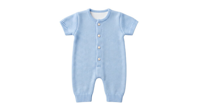 Baby onesie bodysuit clothes on transparent background. Soft romper garment with short sleeves, snap bottom, and envelope neck. Newborn baby nursery baby shower apparel creates visual.