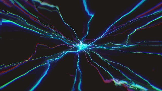 Electric Forcefield Energy Background Animation
Abstract power electricity web with rays and distorted twitch laser beams