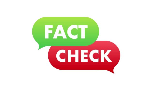Fact check speech bubble animation for news verification