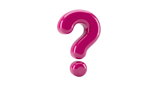 Shiny pink question mark symbol icon isolated on a clean white background