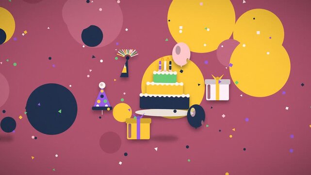 A rabbit celebrates a birthday with cake and gifts in a whimsical setting bunny hare animal