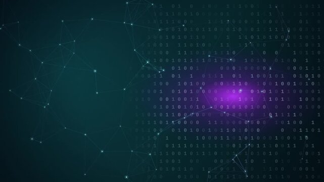 Futuristic Binary Code Digital Network Motion Background