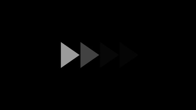 Arrow icons progress from light to dark gray against a black background