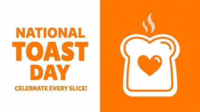 National toast day celebration toast slice icon
