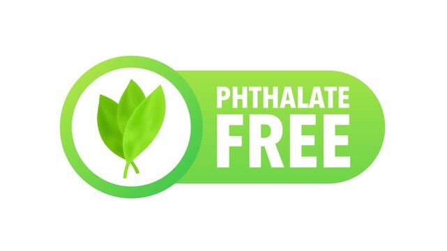 Animated green phthalate free icon for product labeling