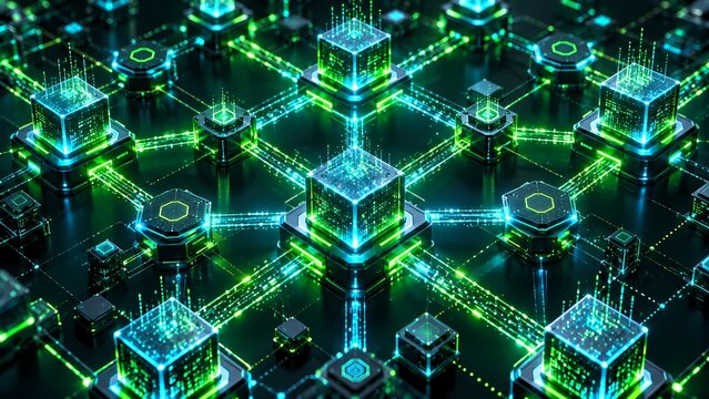 3D Geometric Distributed Blockchain Node Ledger with Encrypted Links