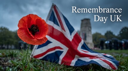 Fototapeta premium Remembrance day in the uk honoring the fallen remembering sacrifices and commemorating veterans with respect and gratitude on november 11th