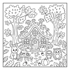 Fototapeta premium Memories of Autumn Coloring Book