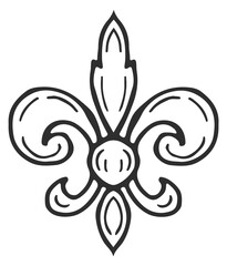 A black and white drawing of a fleur de lis © ONYXprj