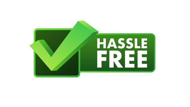 Animated hassle free green check mark button