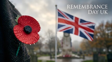Fototapeta premium Remembrance day in the united kingdom honoring the fallen reflecting on sacrifice and commemorating the bravery of those who served in conflicts