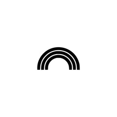 Fototapeta premium Rainbow icon. Solid black glyph of a rainbow for weather and climate.
