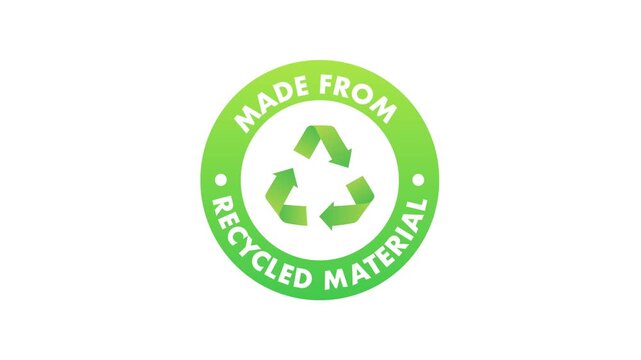 Made from recycled material animated badge