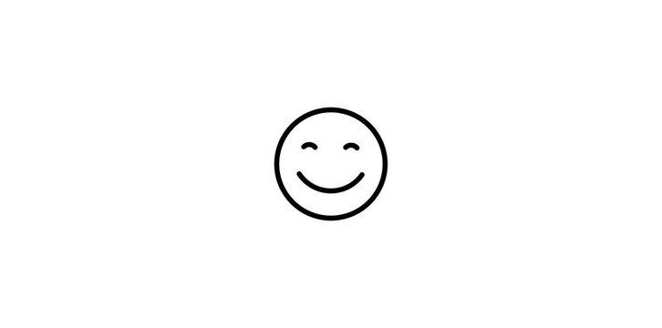 Set of Happy Emoji Animation. Emotional rating smile faces set. A smiley face with a closed eyes, Expressionless emoji Outline Colorful smileys user experience icon Animation