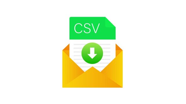 Animated CSV file download email icon