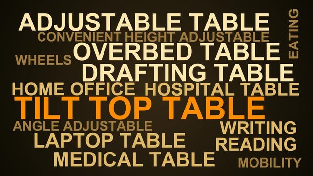 Tilt Top Table Word Cloud