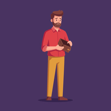 Empty Wallet Disappointment Illustration SVG