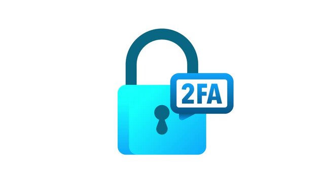 Two factor authentication 2fa cyber security concept animation