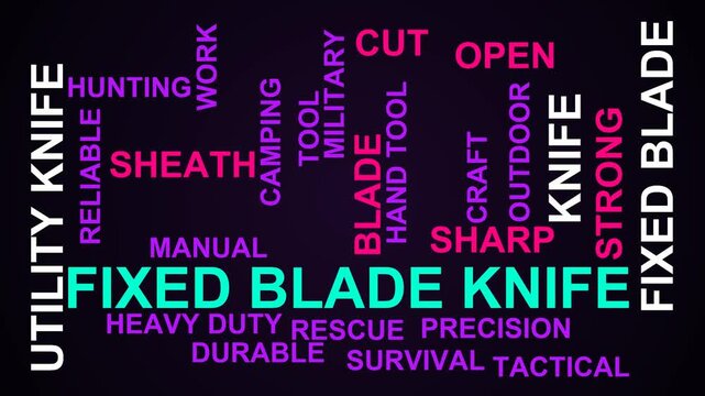 Fixed Blade Knife Word Cloud