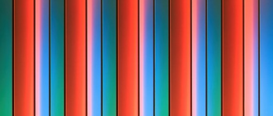 Fototapeta premium Vibrant vertical stripes in red blue and green with soft gradients and dark dividers