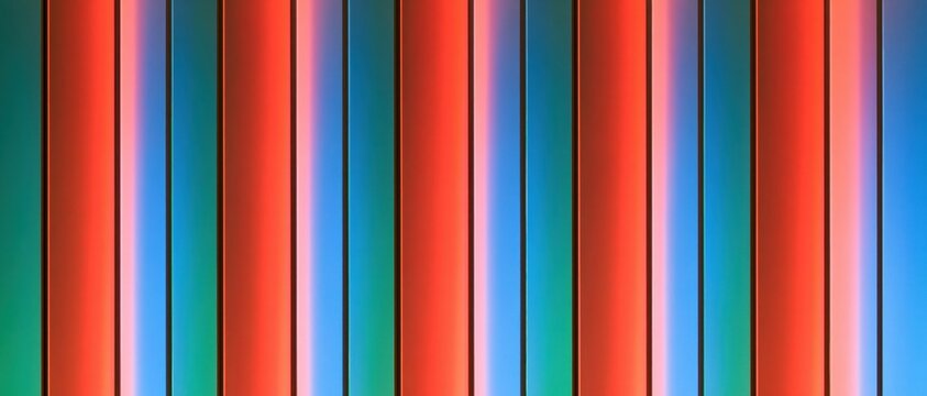 Vibrant vertical stripes in red blue and green with soft gradients and dark dividers