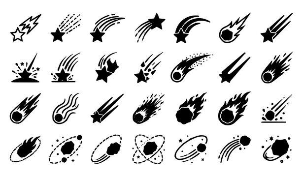 SEO Title:
Fallen Stars Meteorites and Asteroid Trajectory Vector Icon Collection