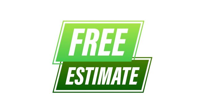 Free estimate green label banner animation