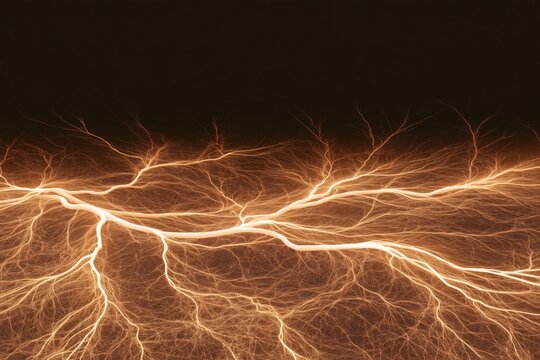 Abstract network of glowing golden roots spreading across dark background with dense branching patterns and warm luminous tones