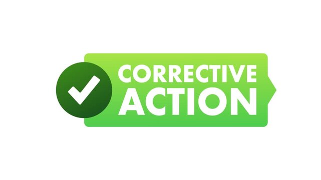 Corrective action button with checkmark icon animation