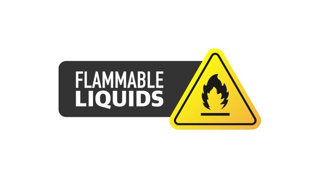 Flammable liquids warning sign animated presentation