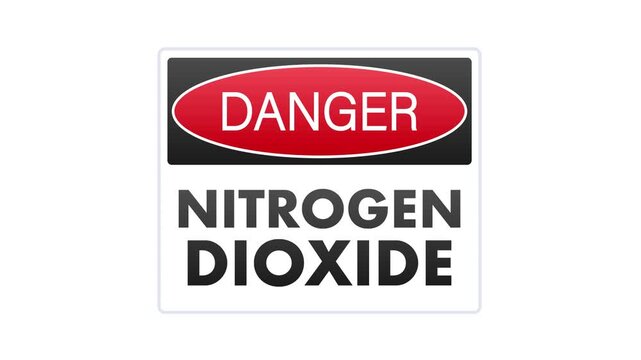 Animated nitrogen dioxide danger warning sign