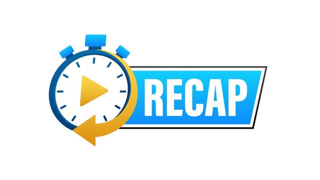 Animated recap button with stopwatch icon animation