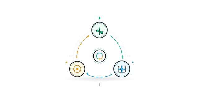 Concept of Circular Economy and Zero Waste Management Showing a Closed Loop System for Sustainable Development, Eco-Friendly Industrial Production, and Global Environmental Protection Strategies.