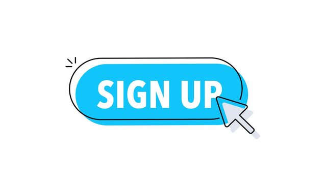 Animated sign up button with cursor clicking