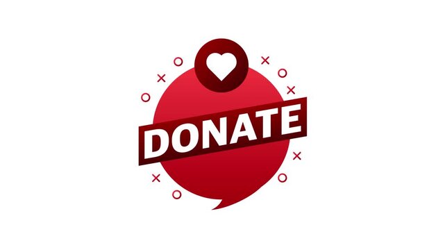 Animated donate button with heart icon for charity