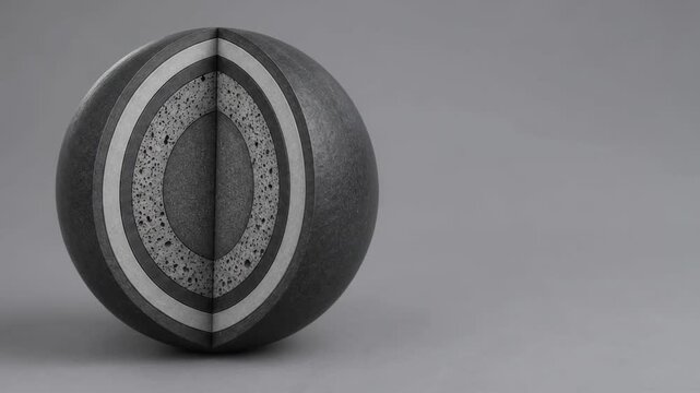 Conceptual cutaway of a layered TRISO fuel particle