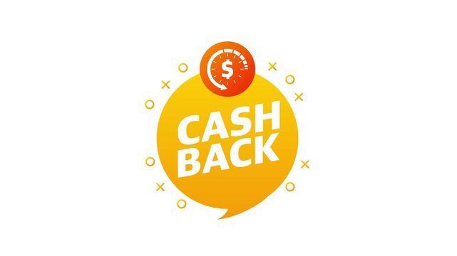 Cash back money promotion badge animated graphic