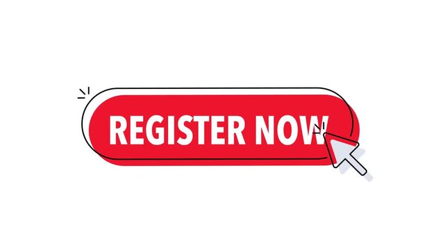 Register now button clicked by mouse cursor animation