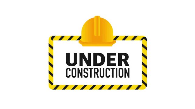 Under construction website page error animation