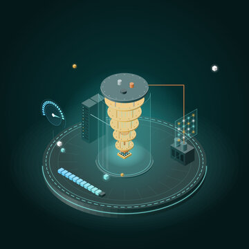 Isometric quantum computer dilution refrigerator with qubit processor