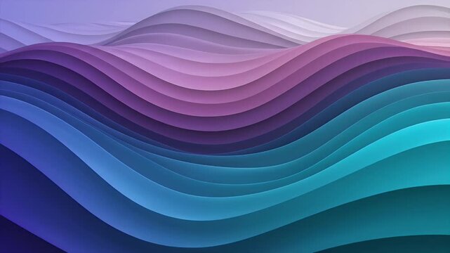 Wavy Abstract Landscape Displaying Colorful Ridges in Soft Gradient Hues