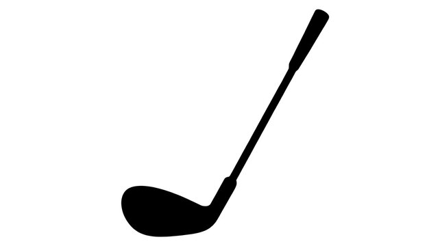 Minimalist Illustration of Crossed Golf Clubs with Golf Ball on Tee