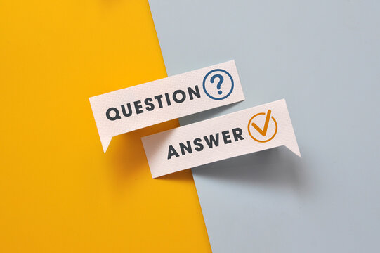 Speech bubbles labeled &ldquo;Question&rdquo; and &ldquo;Answer&rdquo; represent communication, clarification, and decision making.