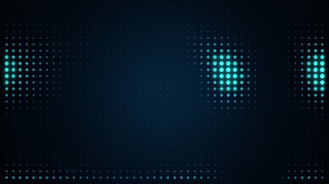 Abstract digital dots forming glowing horizontal light patterns design