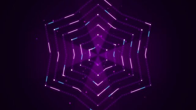 Abstract geometric constellation design with glowing purple and blue lines